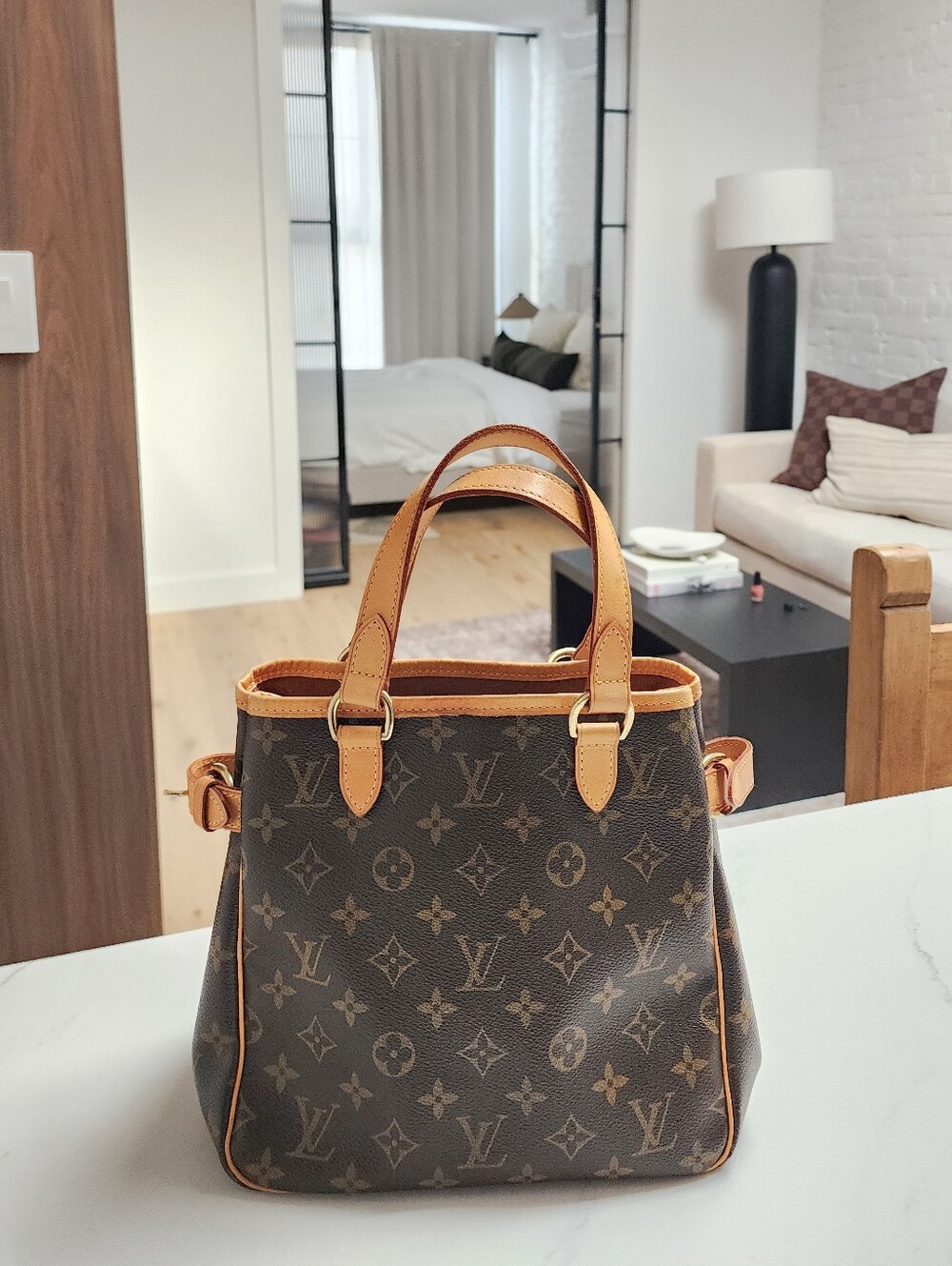 Louis Vuitton Batignolles Vertical PM Bucket Monogram Top Handle Bag / Mini Tote